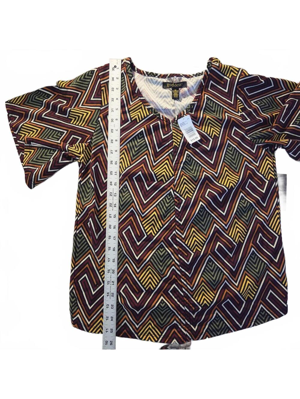 Goddess Geometric Patterned Drawstring Top, Size M - Picture 5 of 7